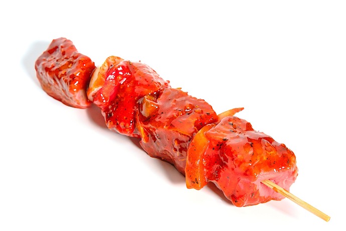 Brochette de porc mariné